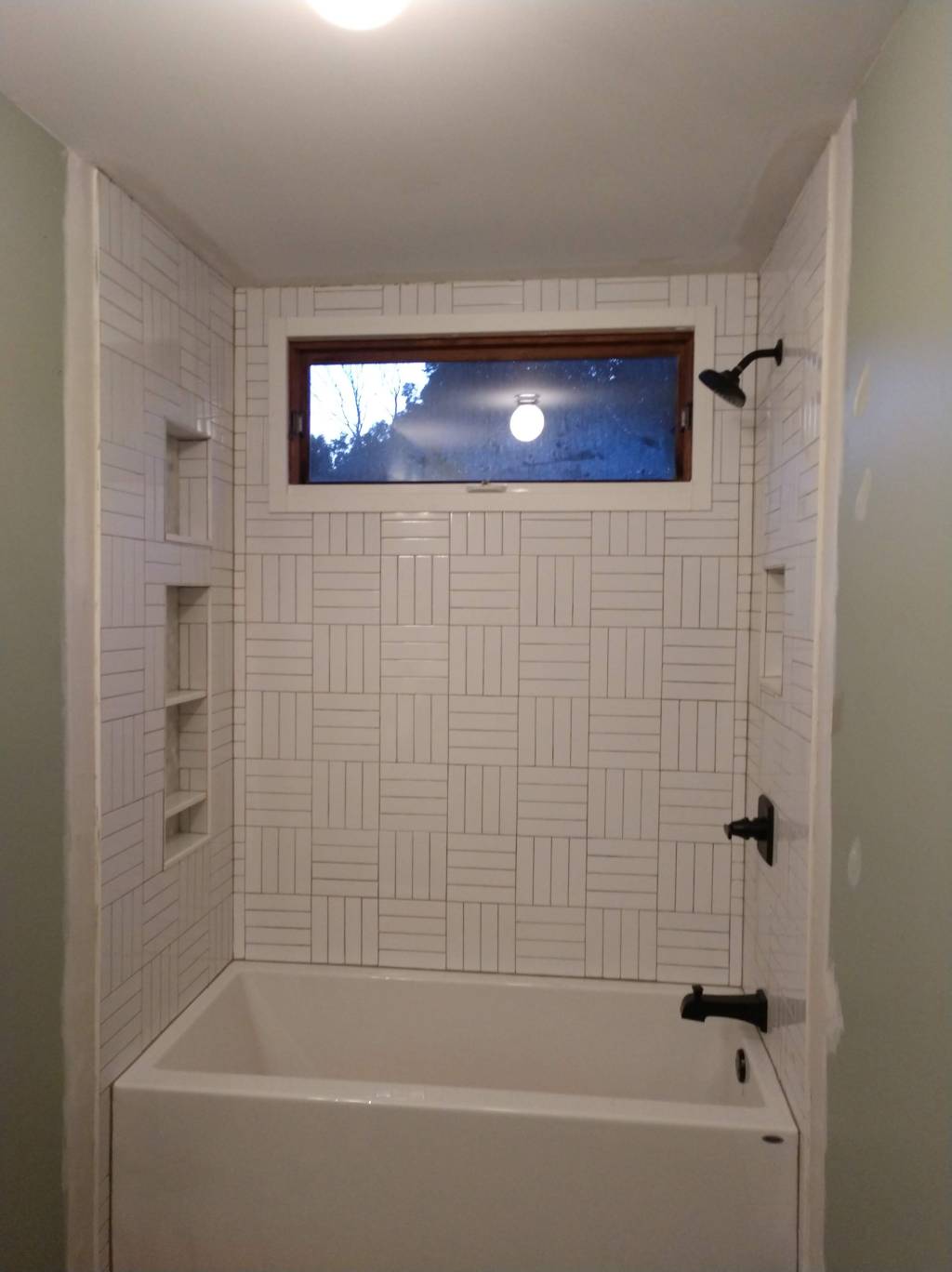 Crosshatch Tile Shower